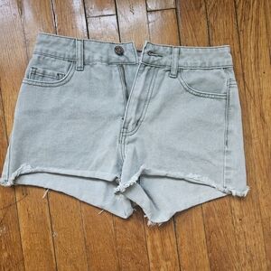 Sincerely Jules Green Jean Shorts High-Waisted Casual